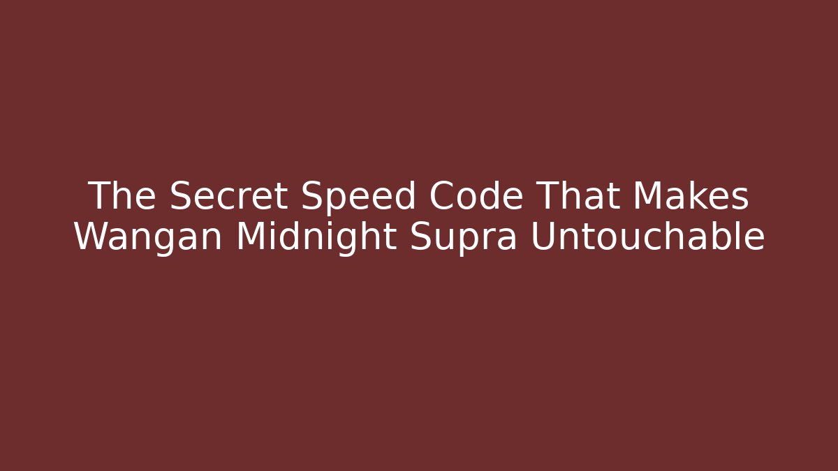 The Secret Speed Code That Makes Wangan Midnight Supra Untouchable
