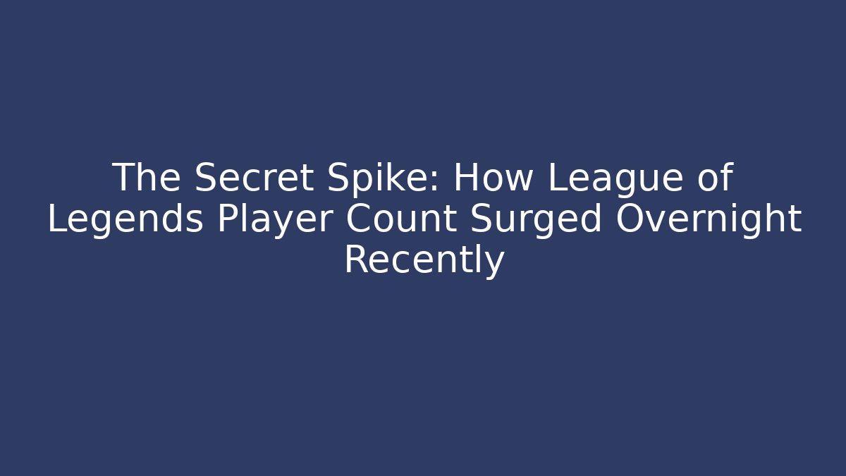 The Secret Spike: How League of Legends Player Count Surged Overnight Recently
