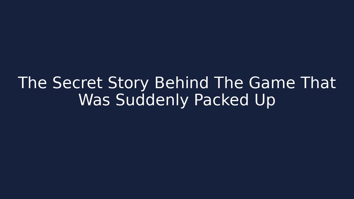The Secret Story Behind The Game That Was Suddenly Packed Up