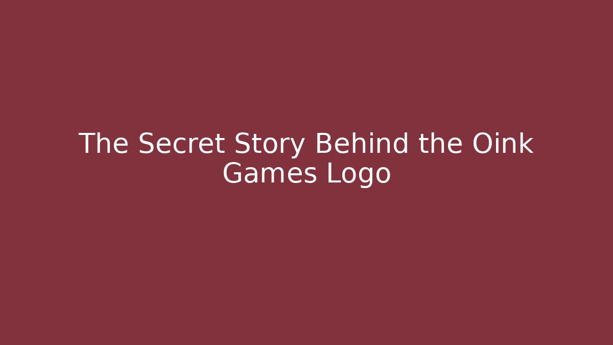 The Secret Story Behind the Oink Games Logo