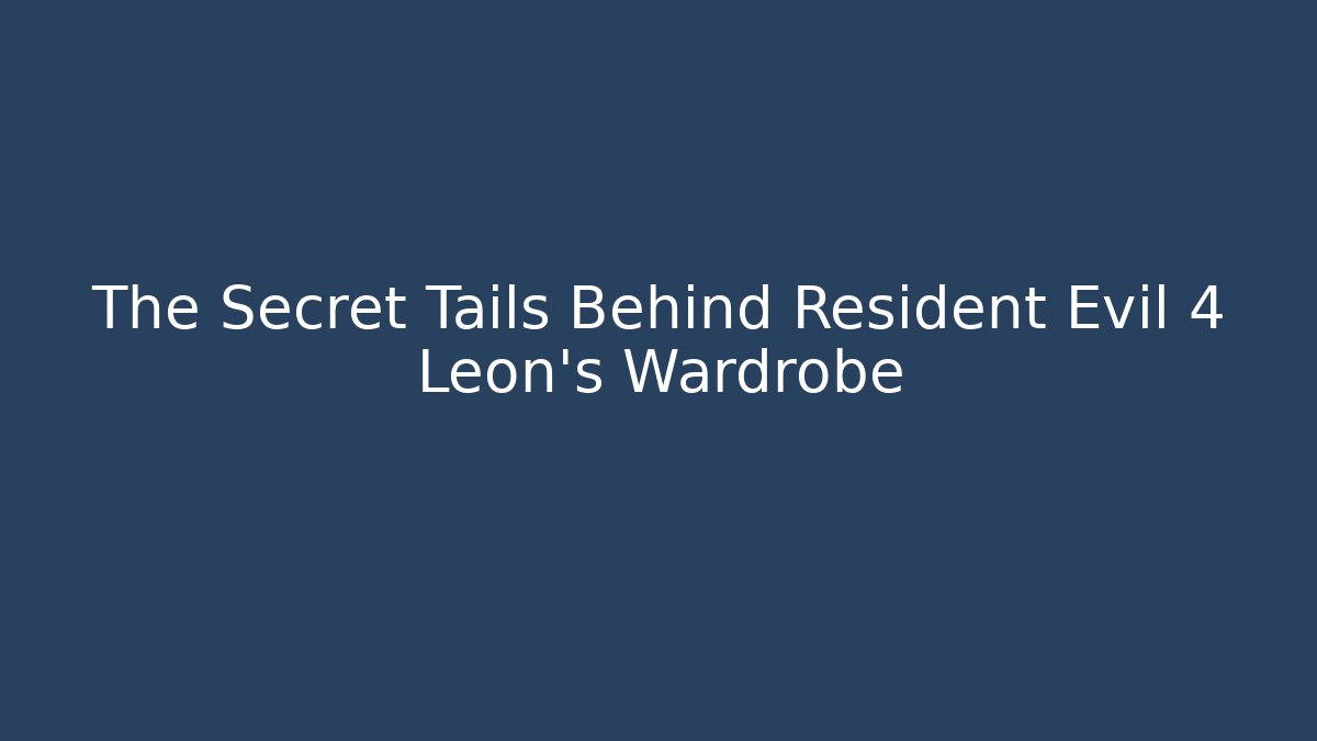 The Secret Tails Behind Resident Evil 4 Leon's Wardrobe