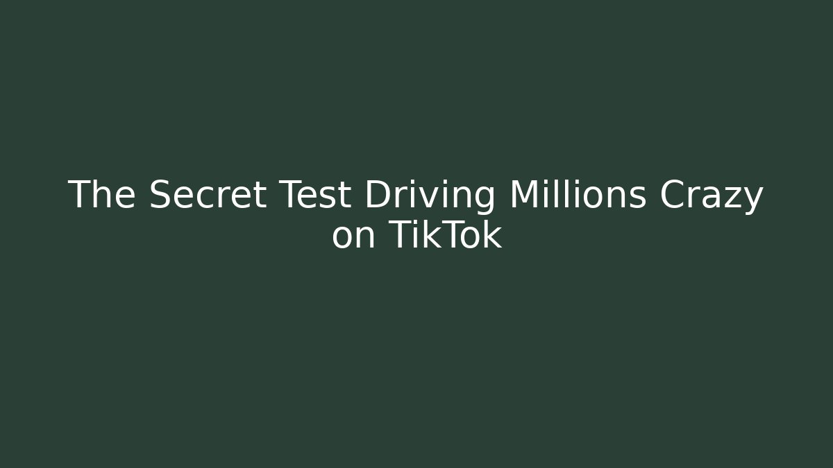 The Secret Test Driving Millions Crazy on TikTok