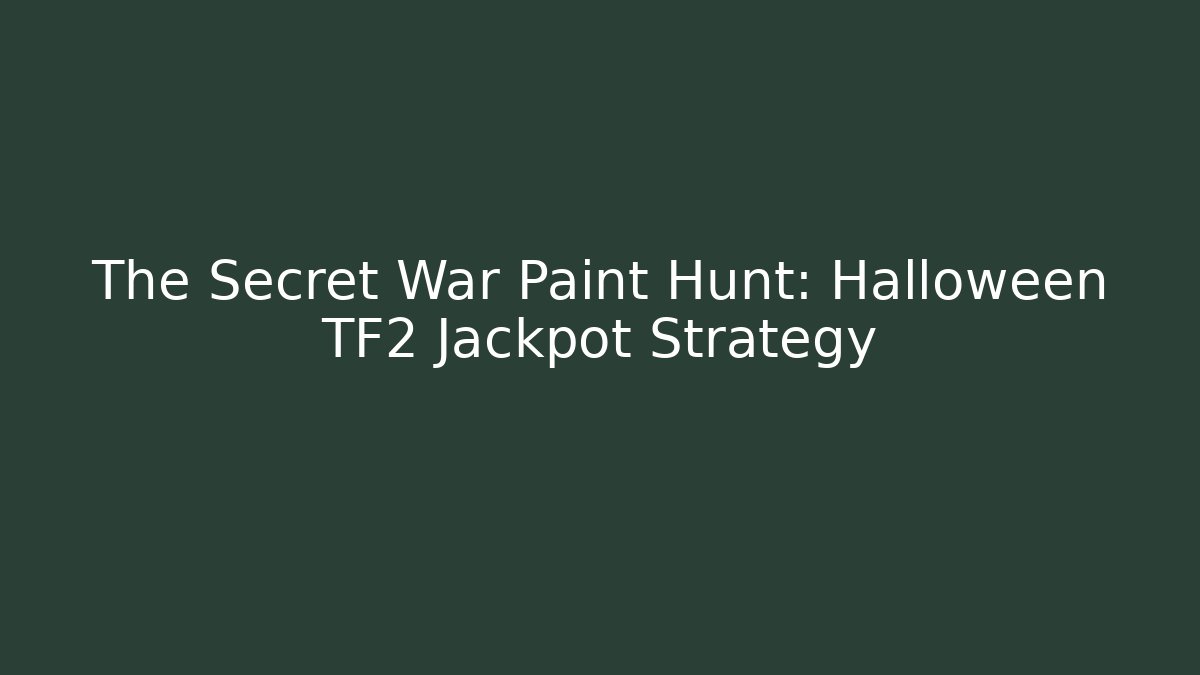 The Secret War Paint Hunt: Halloween TF2 Jackpot Strategy