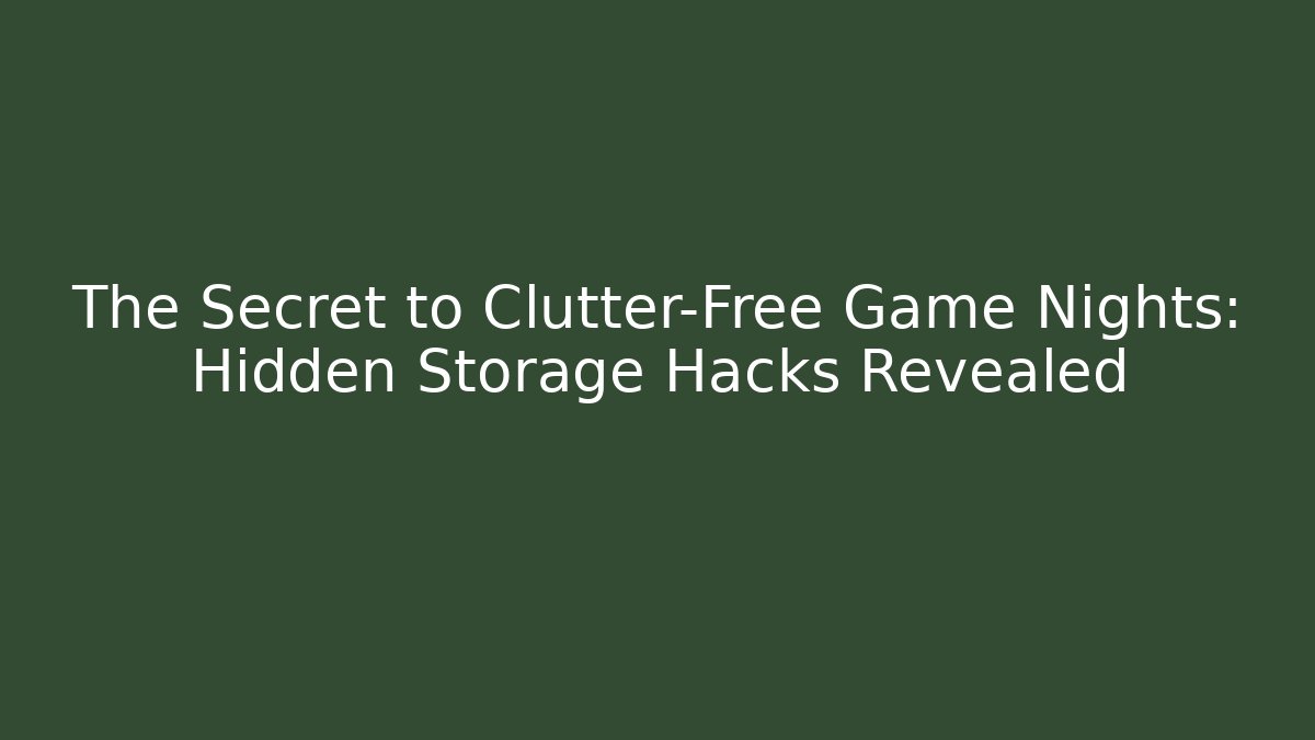 The Secret to Clutter-Free Game Nights: Hidden Storage Hacks Revealed