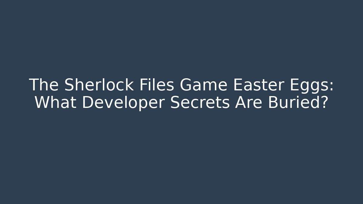 The Sherlock Files Game Easter Eggs: What Developer Secrets Are Buried?