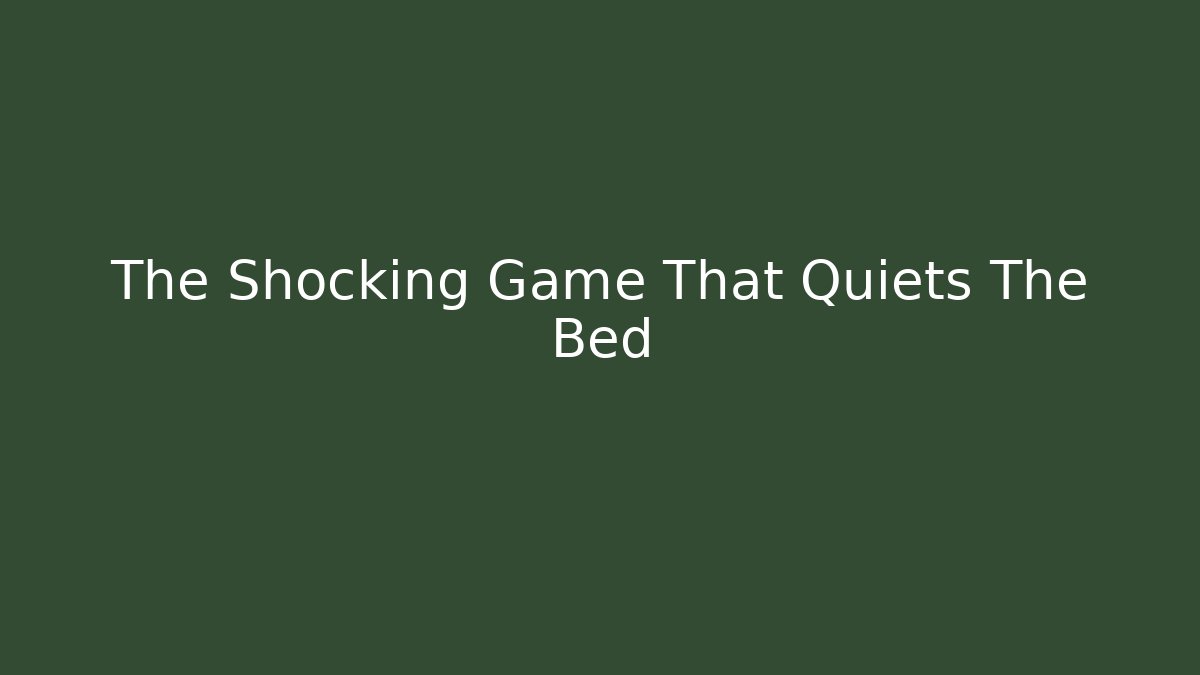 The Shocking Game That Quiets The Bed - Create More Assets