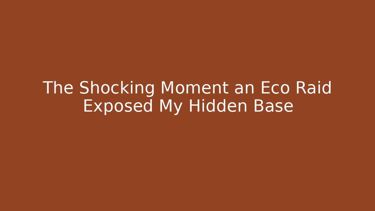 The Shocking Moment an Eco Raid Exposed My Hidden Base