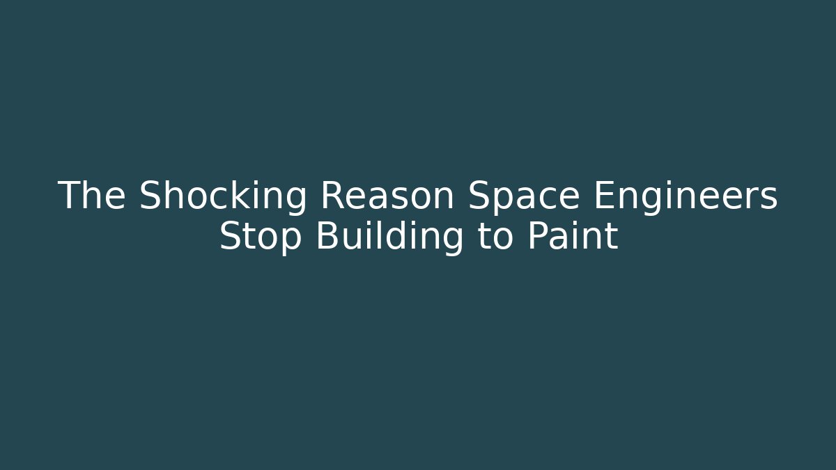 The Shocking Reason Space Engineers Stop Building to Paint