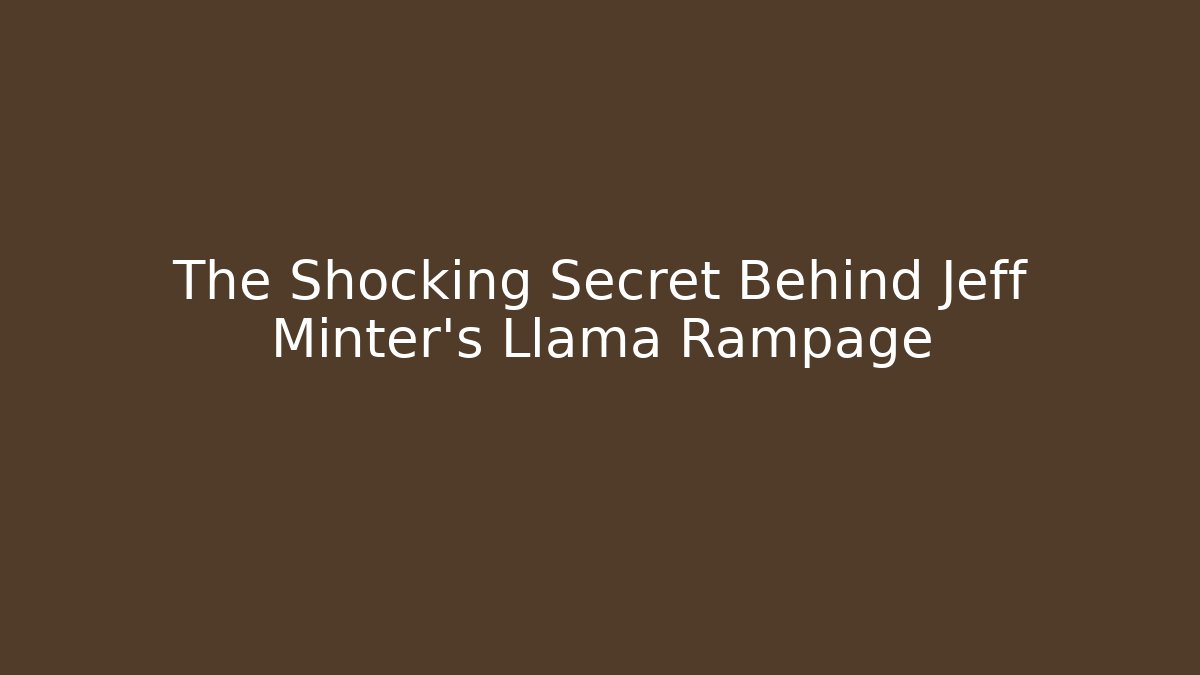 The Shocking Secret Behind Jeff Minter's Llama Rampage
