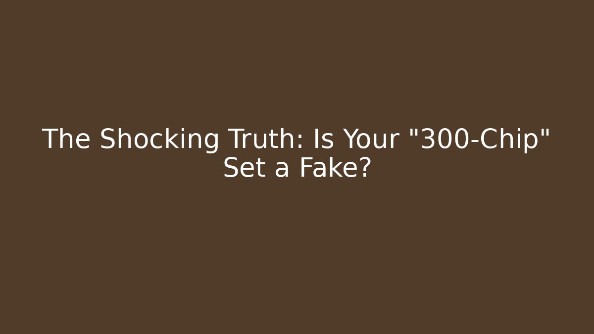 The Shocking Truth: Is Your "300-Chip" Set a Fake? - Create More Assets