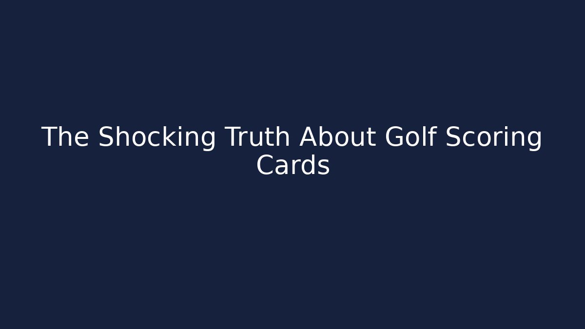The Shocking Truth About Golf Scoring Cards - Create More Assets