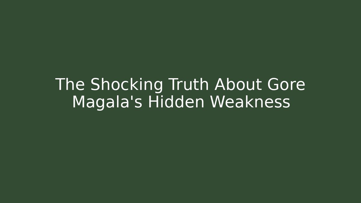 The Shocking Truth About Gore Magala's Hidden Weakness