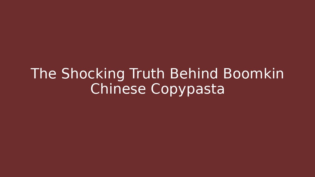 The Shocking Truth Behind Boomkin Chinese Copypasta