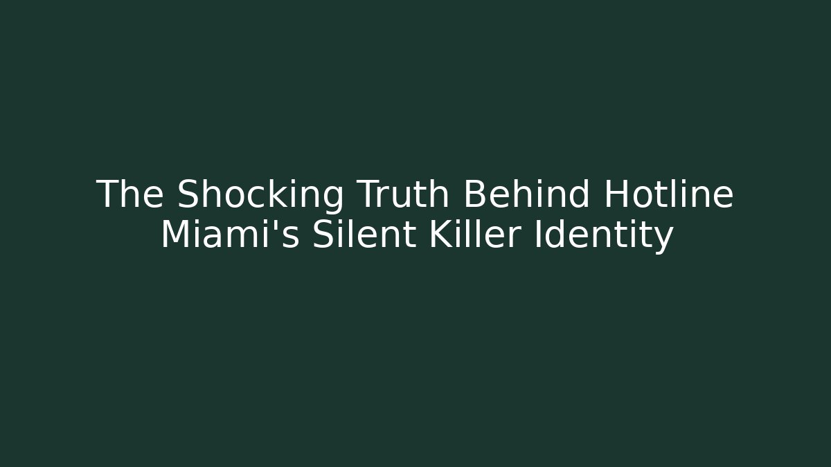 The Shocking Truth Behind Hotline Miami's Silent Killer Identity - Create More Assets