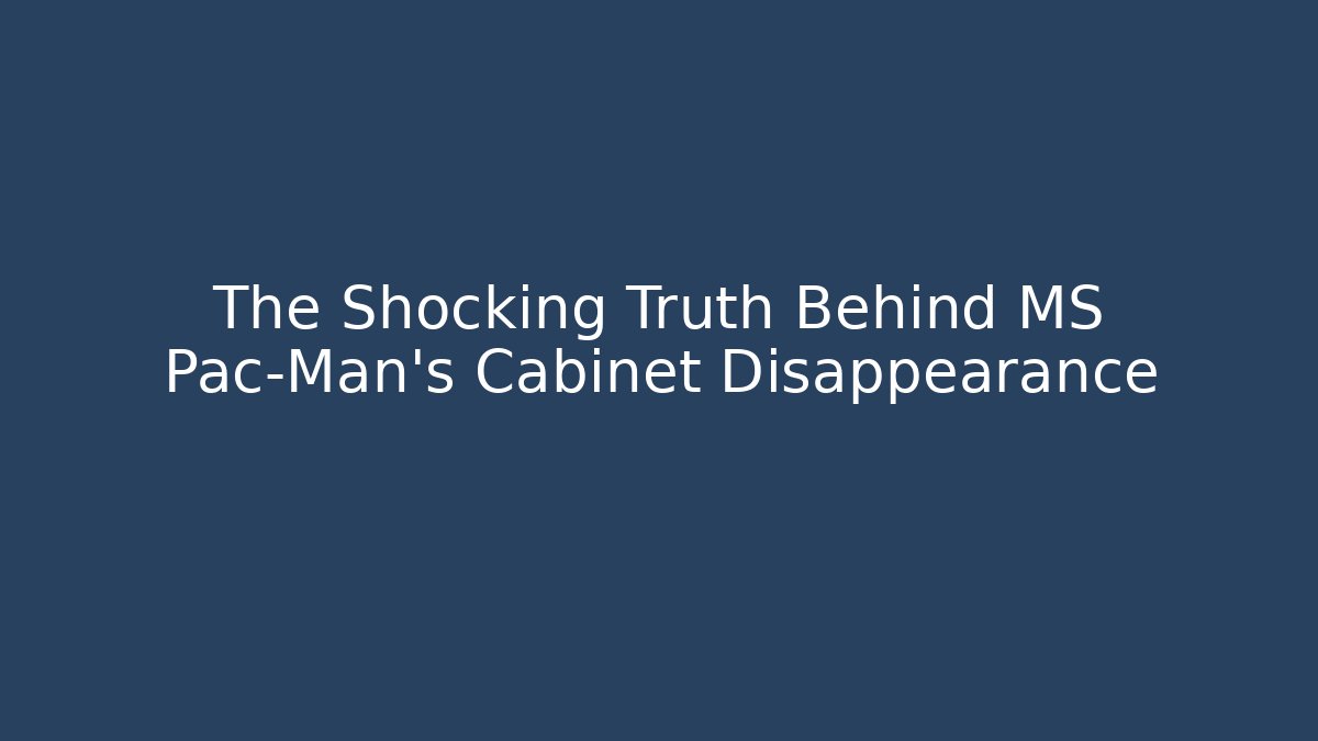 The Shocking Truth Behind MS Pac-Man's Cabinet Disappearance - Create More Assets