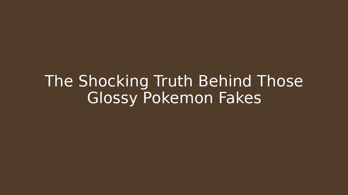 The Shocking Truth Behind Those Glossy Pokémon Fakes