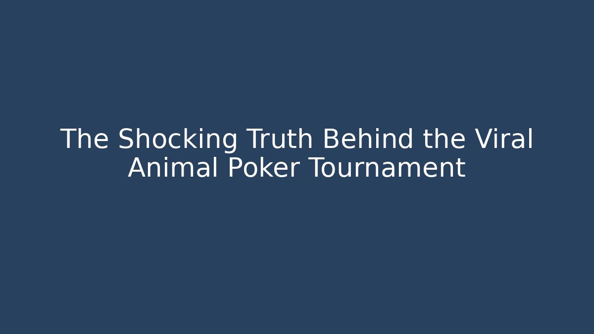 The Shocking Truth Behind the Viral Animal Poker Tournament