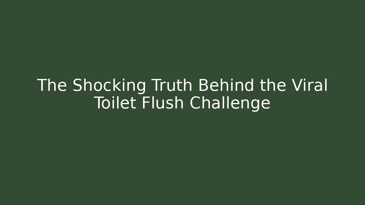 The Shocking Truth Behind the Viral Toilet Flush Challenge