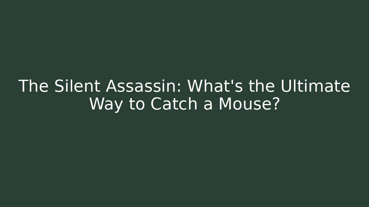 The Silent Assassin: What’s the Ultimate Way to Catch a Mouse?