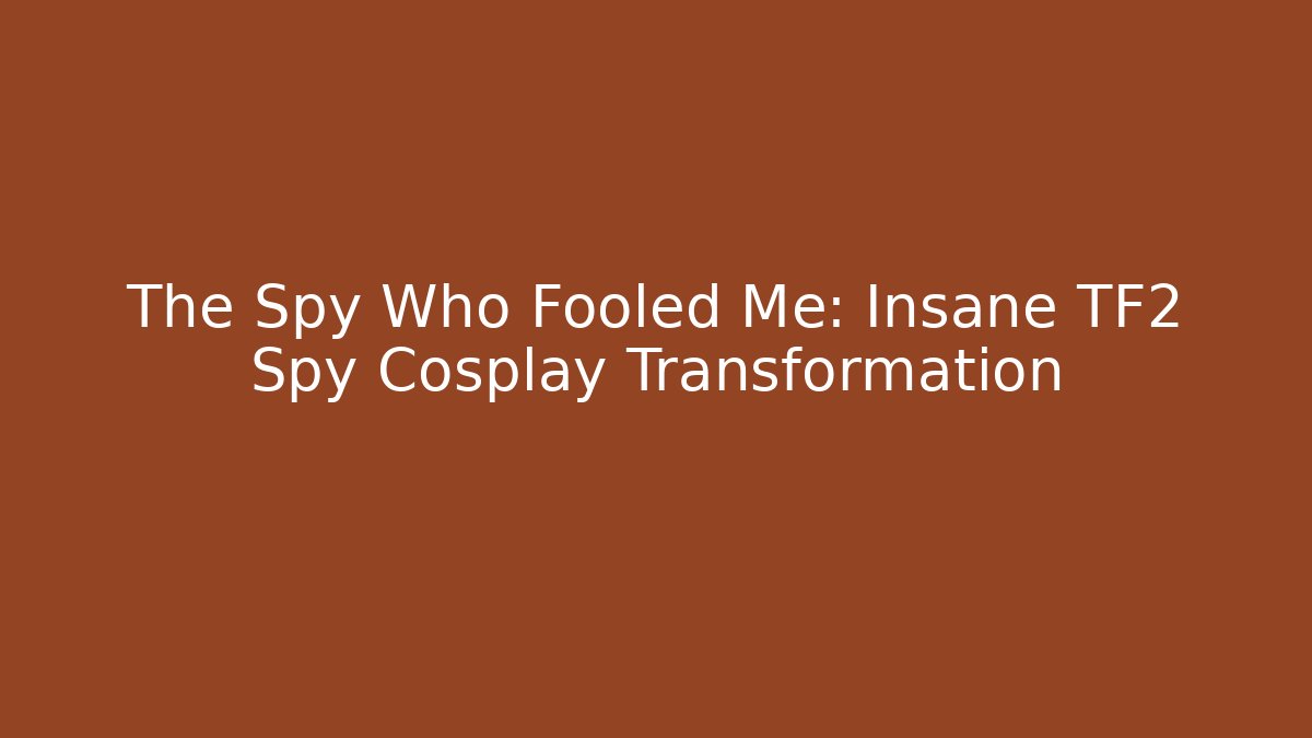 The Spy Who Fooled Me: Insane TF2 Spy Cosplay Transformation