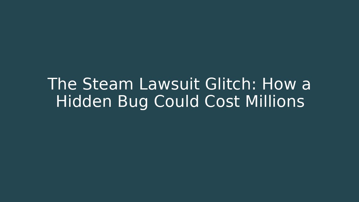 The Steam Lawsuit Glitch: How a Hidden Bug Could Cost Millions