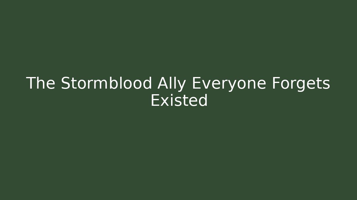 The Stormblood Ally Everyone Forgets Existed