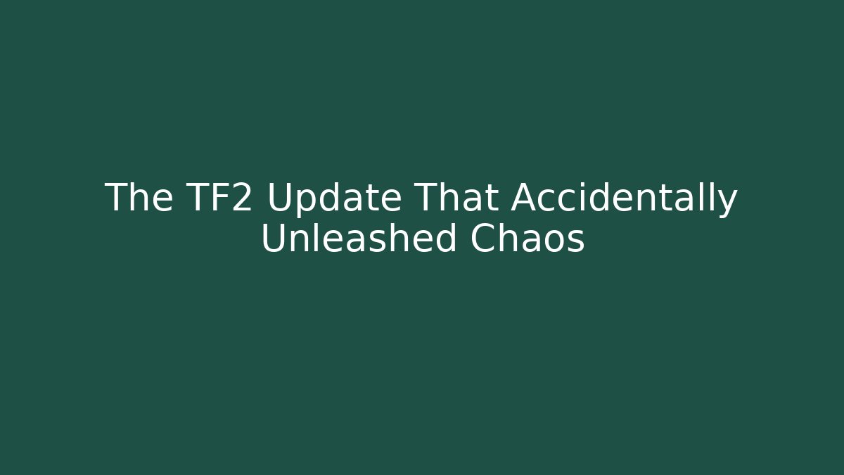 The TF2 Update That Accidentally Unleashed Chaos
