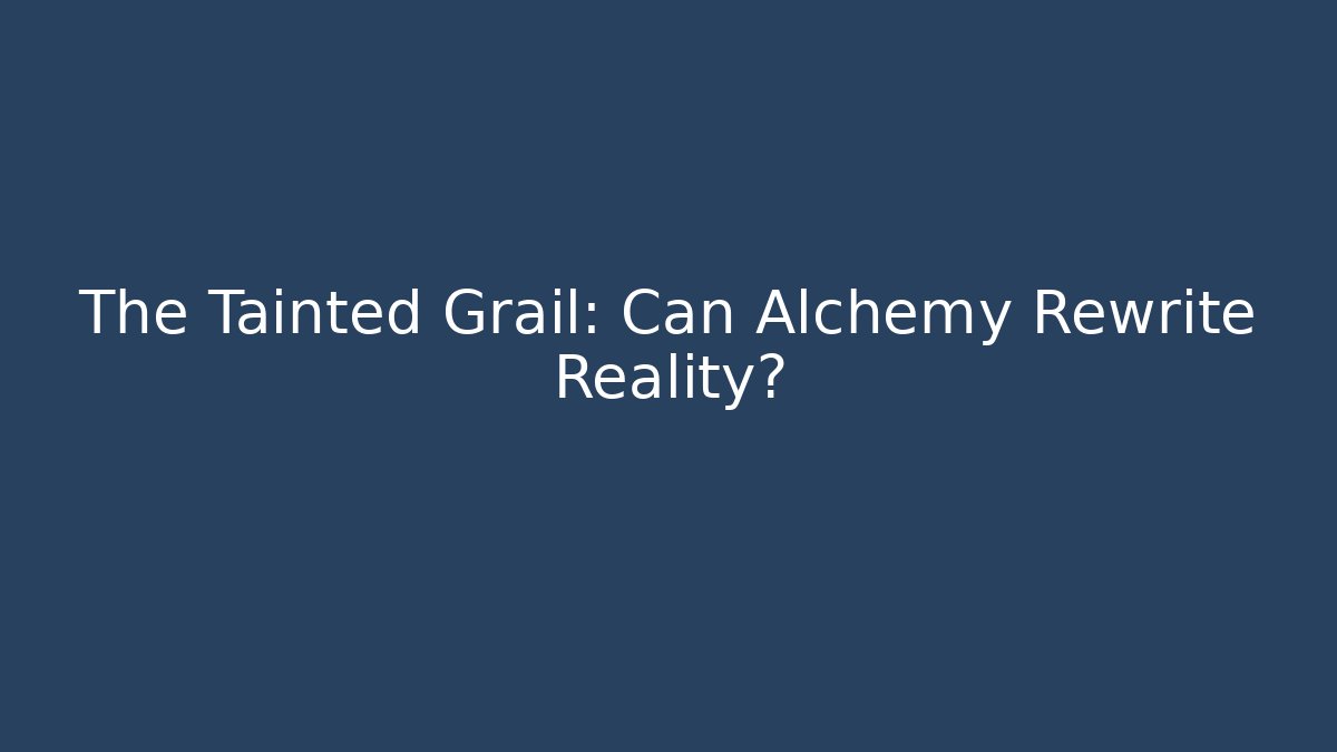 The Tainted Grail: Can Alchemy Rewrite Reality? - Create More Assets