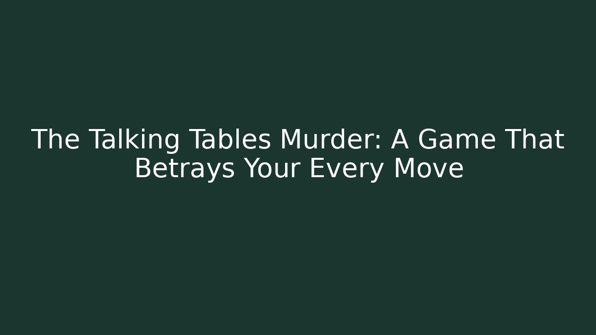 The Talking Tables Murder: A Game That Betrays Your Every Move