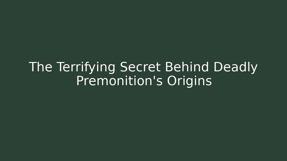 The Terrifying Secret Behind Deadly Premonition's Origins