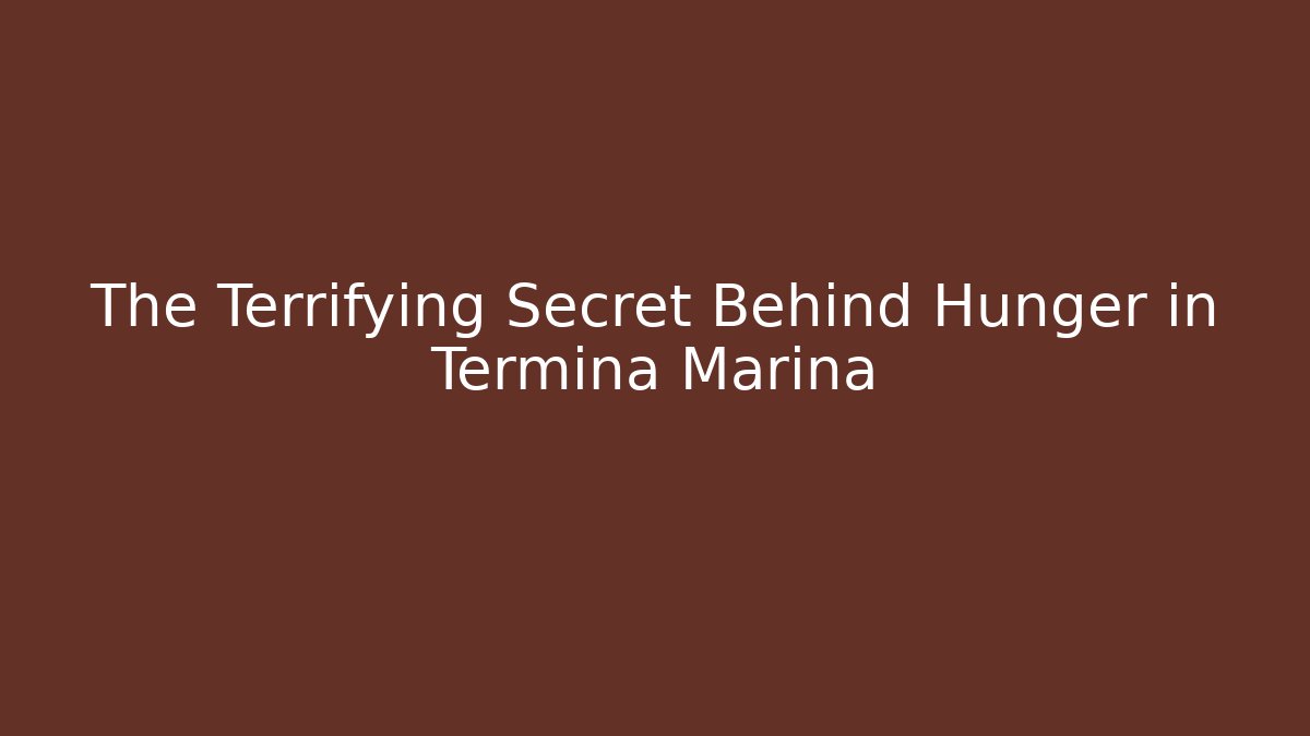 The Terrifying Secret Behind Hunger in Termina Marina