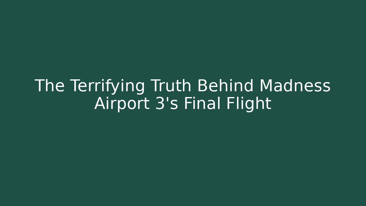 The Terrifying Truth Behind Madness Airport 3's Final Flight - Create More Assets