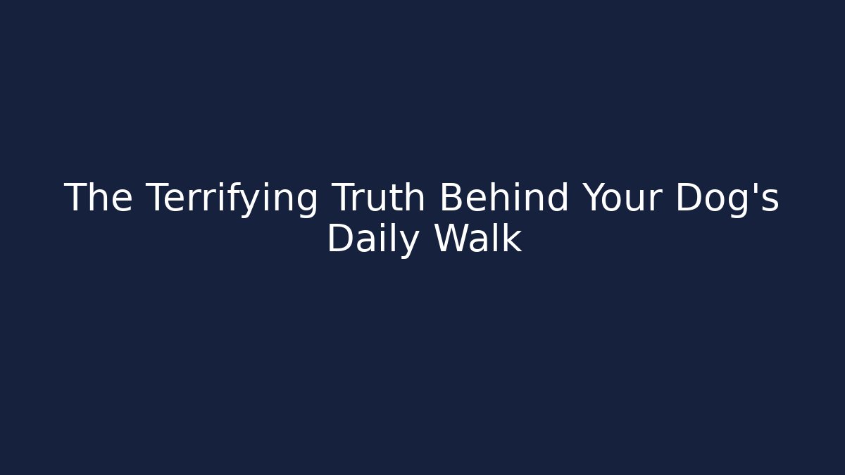 The Terrifying Truth Behind Your Dog's Daily Walk