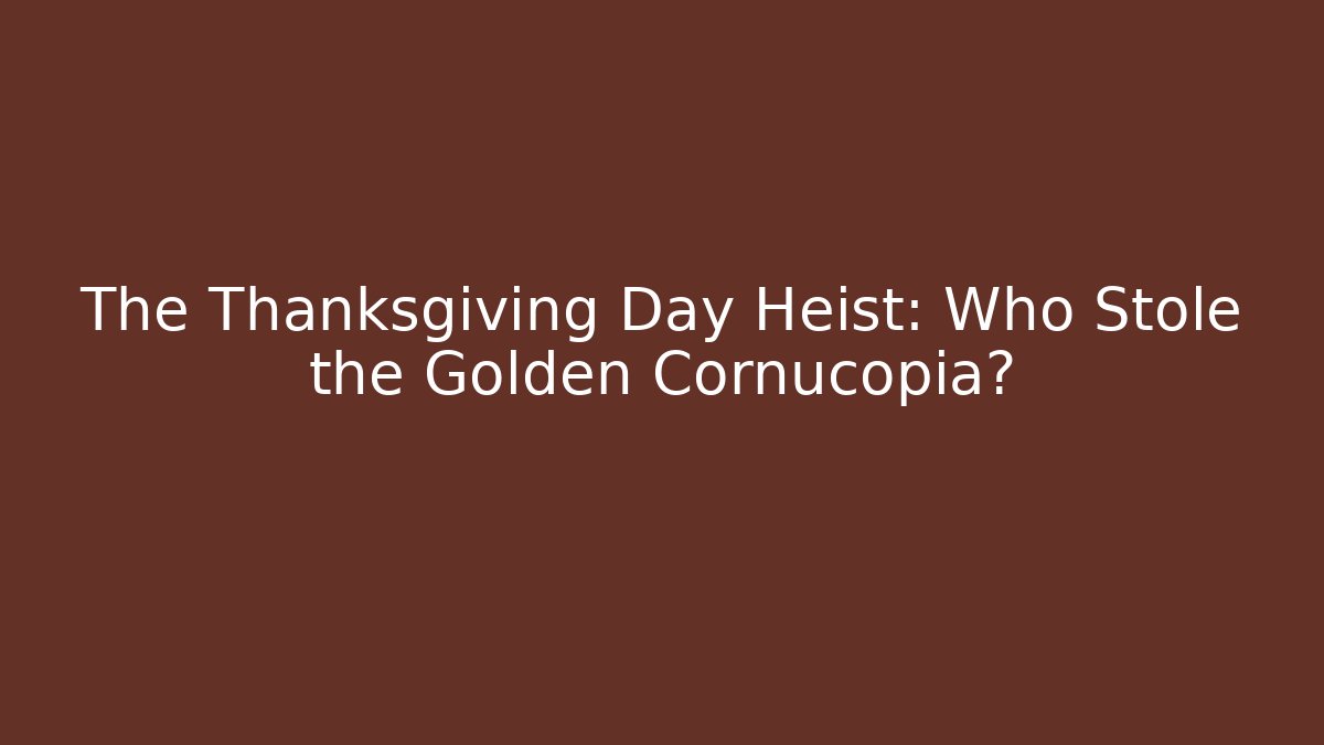 The Thanksgiving Day Heist: Who Stole the Golden Cornucopia?