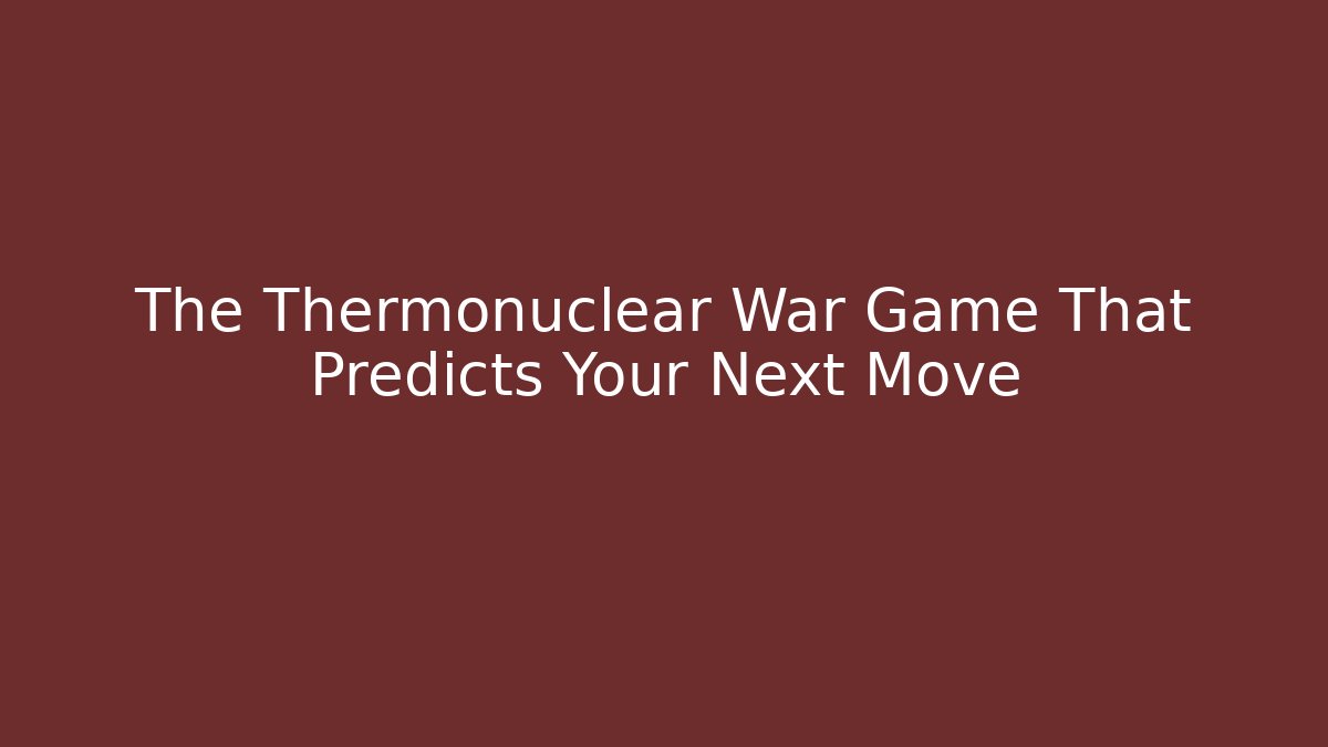 The Thermonuclear War Game That Predicts Your Next Move