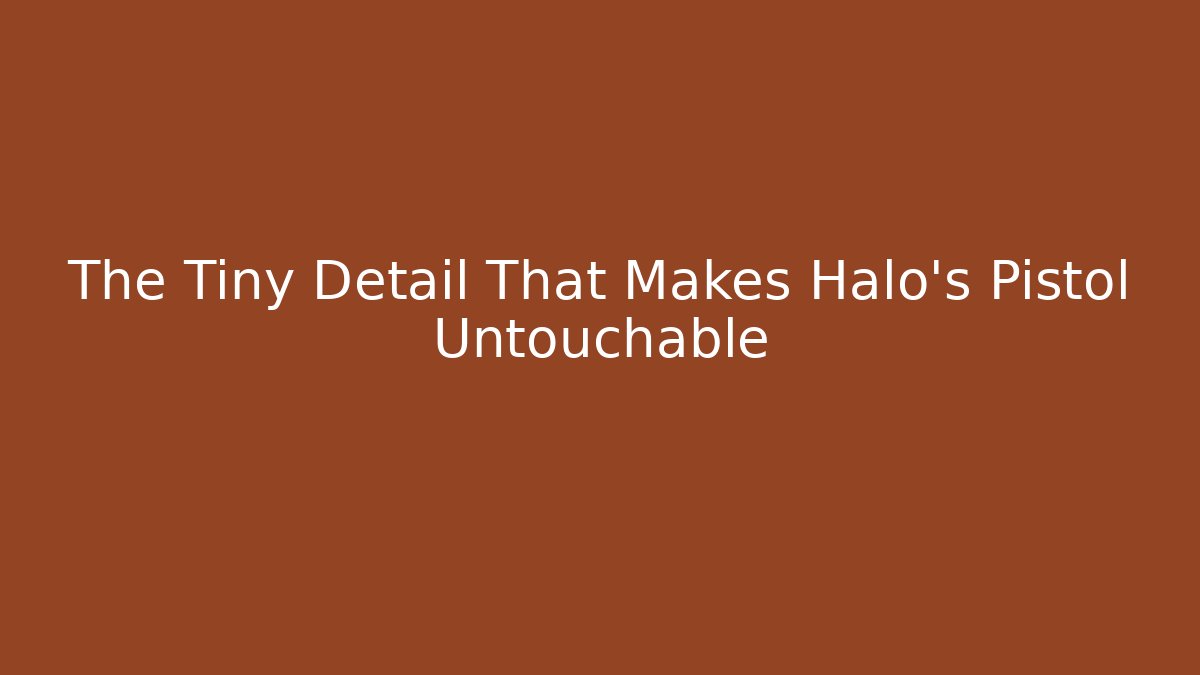 The Tiny Detail That Makes Halo’s Pistol Untouchable