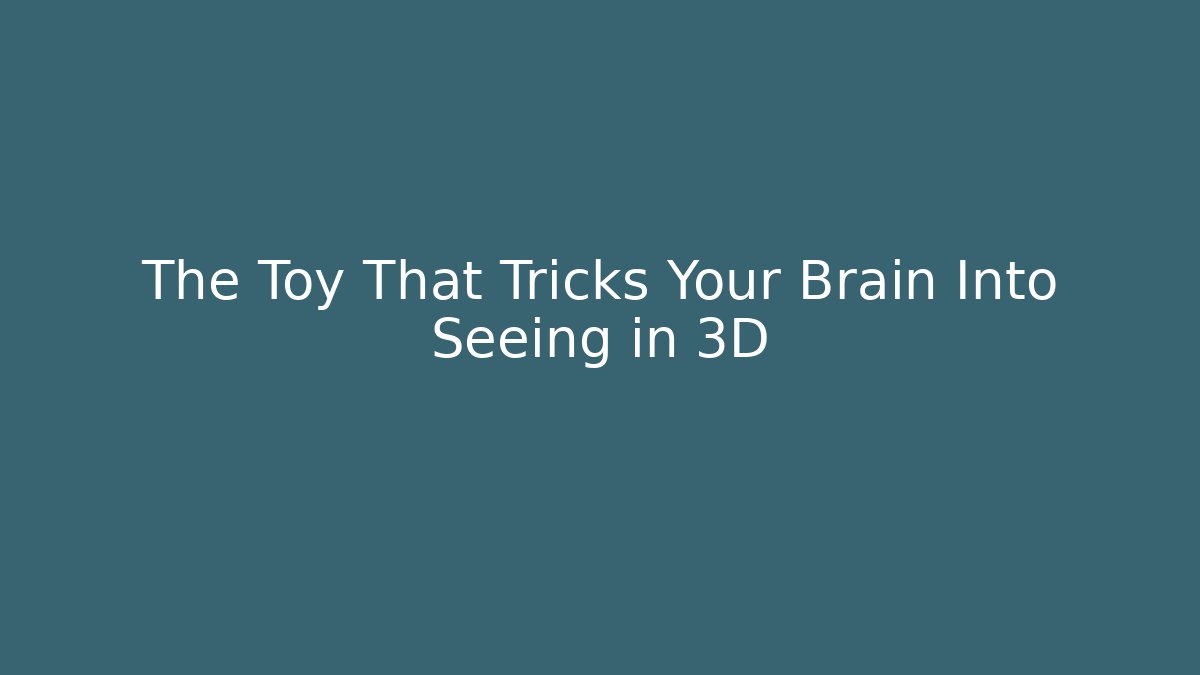 The Toy That Tricks Your Brain Into Seeing in 3D