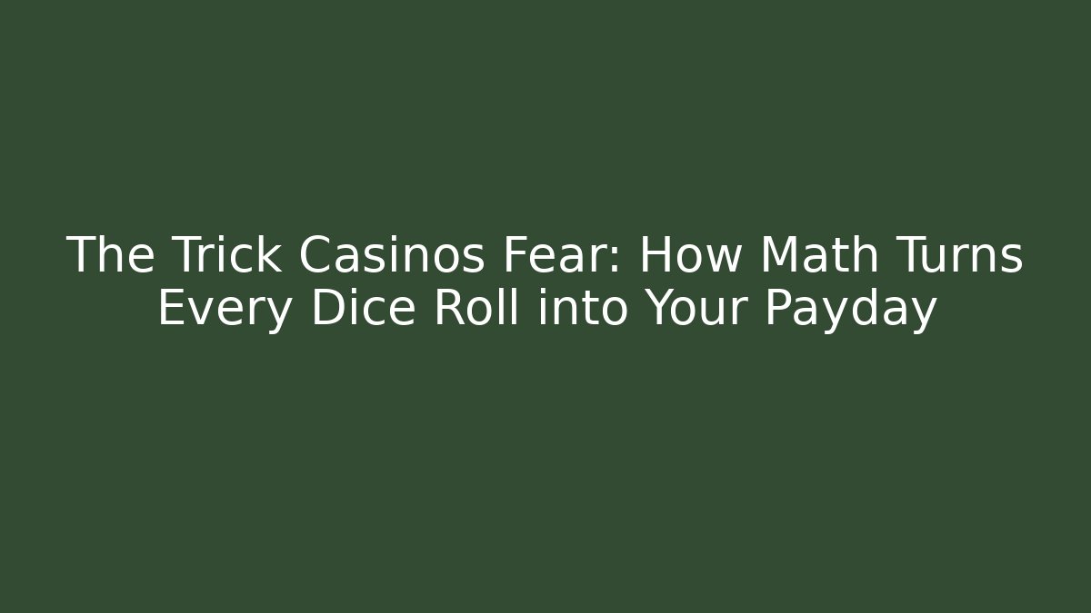 The Trick Casinos Fear: How Math Turns Every Dice Roll into Your Payday
