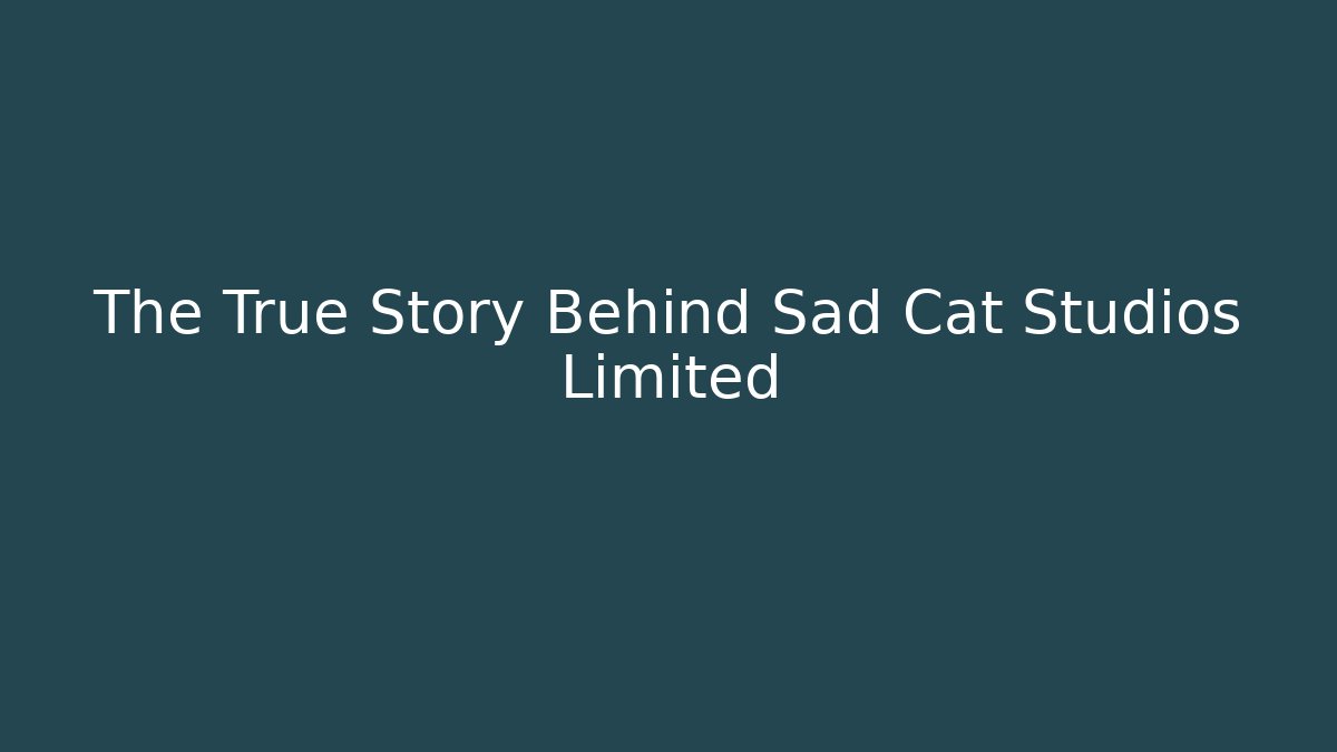 The True Story Behind Sad Cat Studios Limited