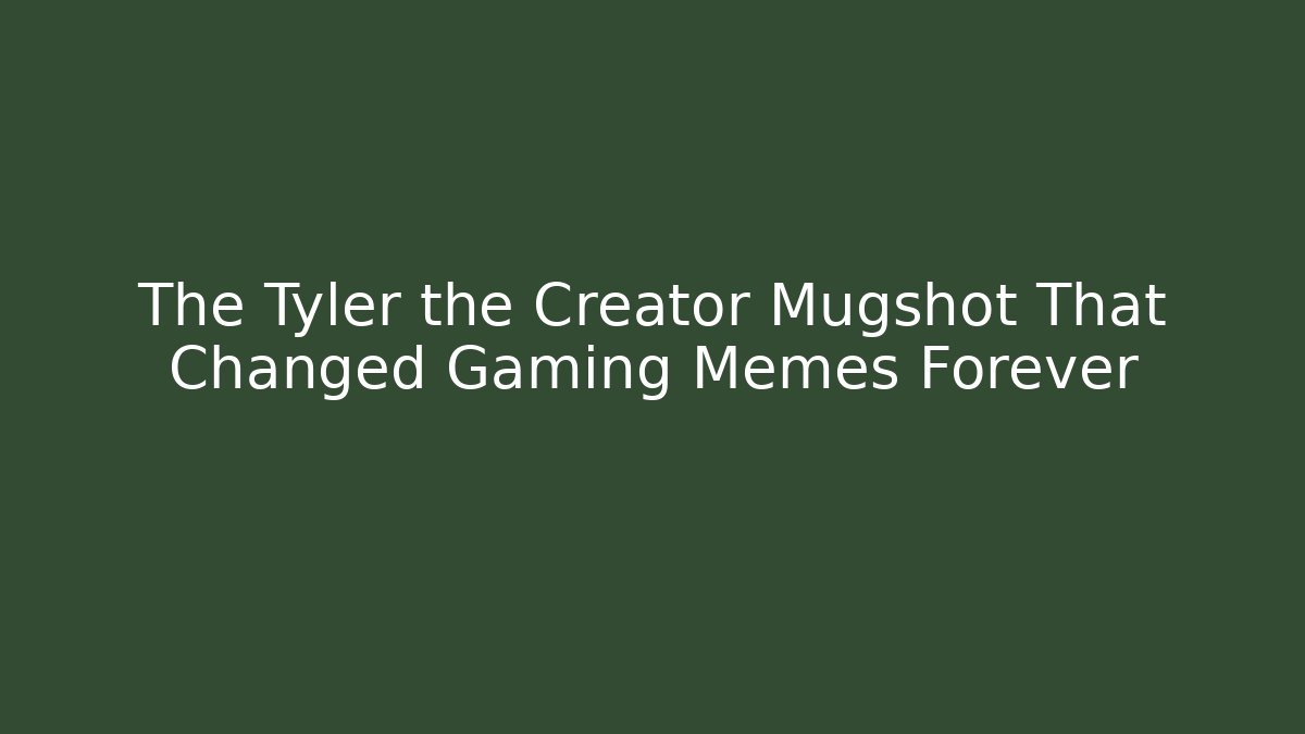The Tyler the Creator Mugshot That Changed Gaming Memes Forever - Create More Assets