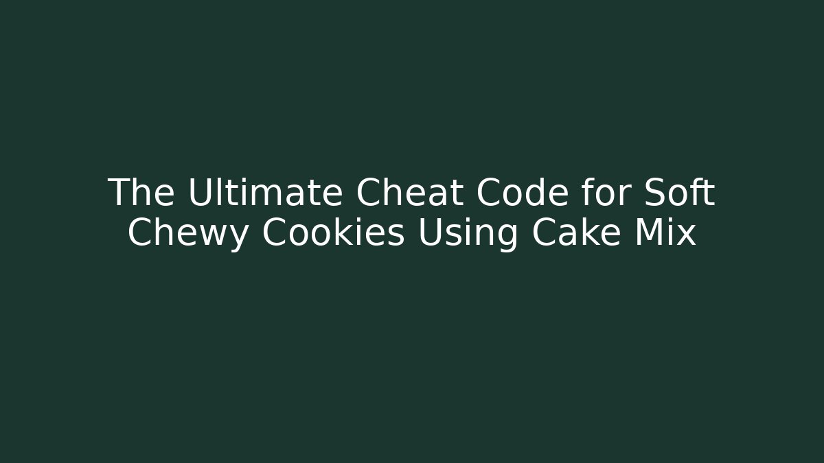 The Ultimate Cheat Code for Soft Chewy Cookies Using Cake Mix