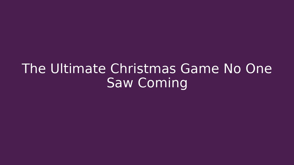 The Ultimate Christmas Game No One Saw Coming - Create More Assets