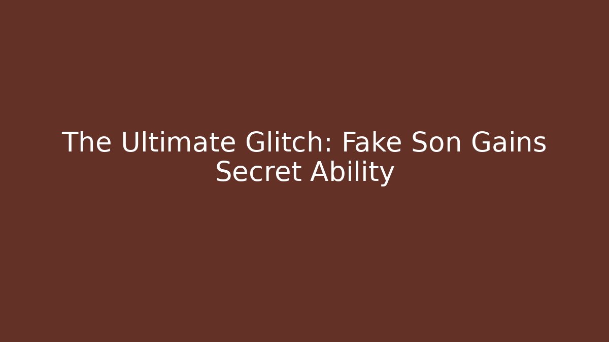 The Ultimate Glitch: Fake Son Gains Secret Ability