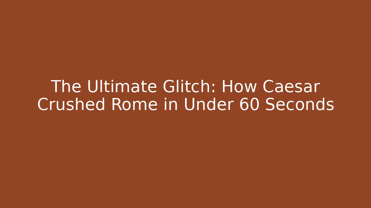 The Ultimate Glitch: How Caesar Crushed Rome in Under 60 Seconds