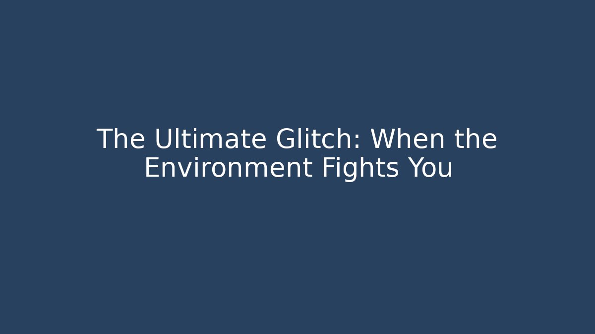 The Ultimate Glitch: When the Environment Fights You - Create More Assets