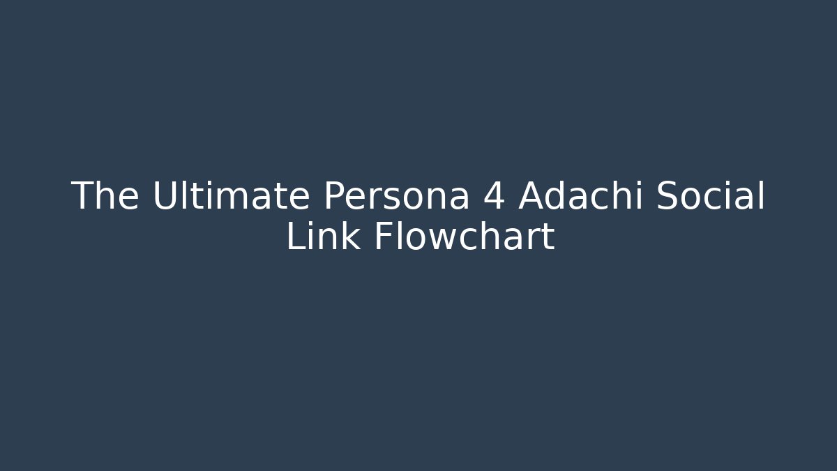 The Ultimate Persona 4 Adachi Social Link Flowchart - Create More Assets