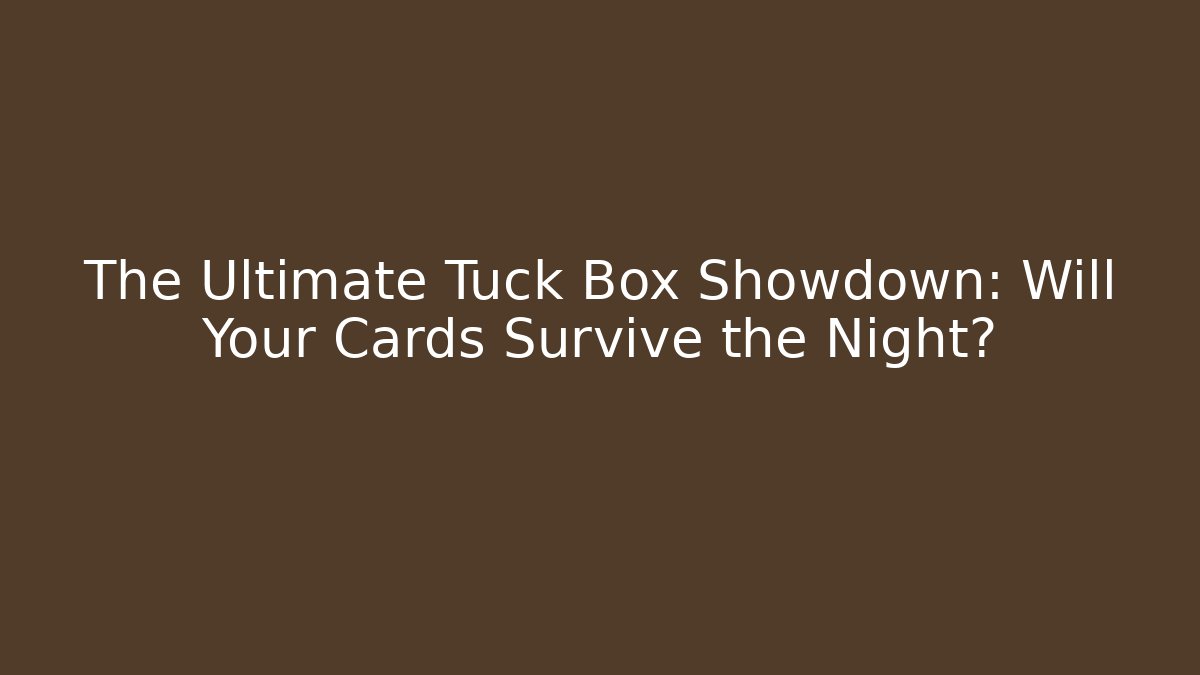 The Ultimate Tuck Box Showdown: Will Your Cards Survive the Night?