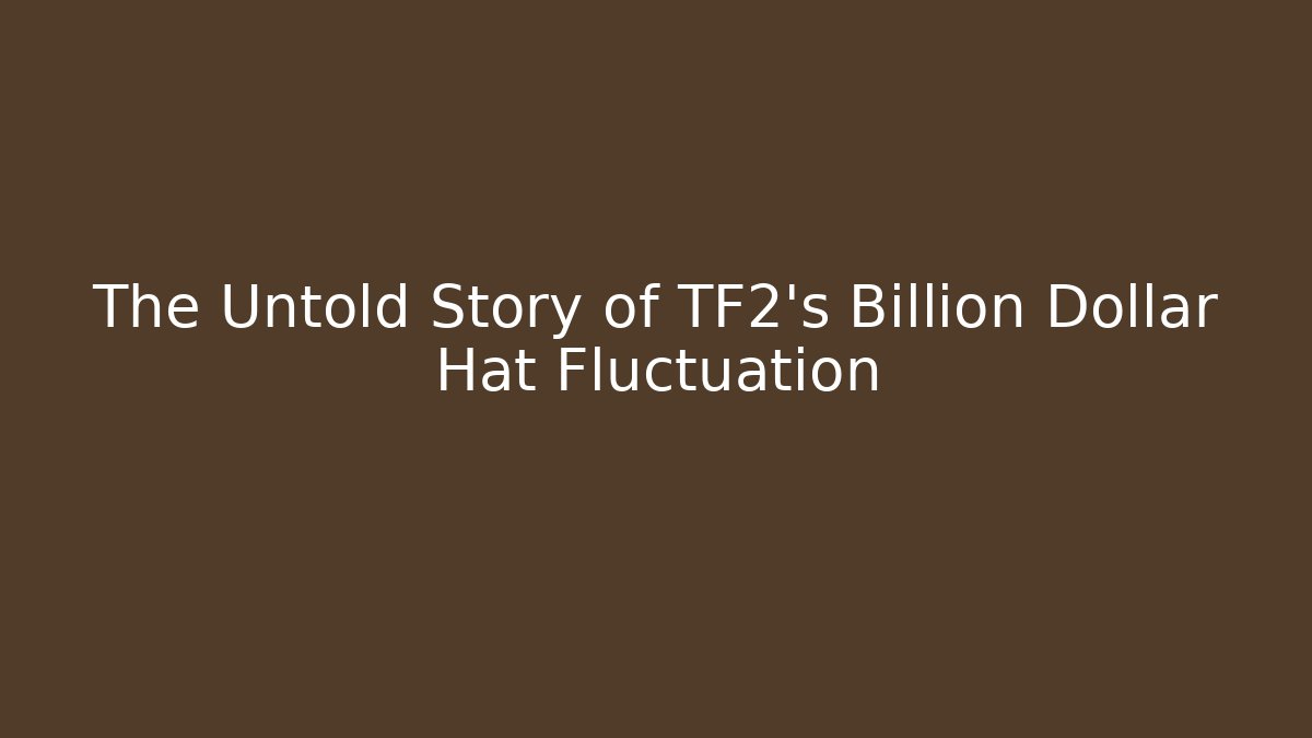 The Untold Story of TF2's Billion Dollar Hat Fluctuation
