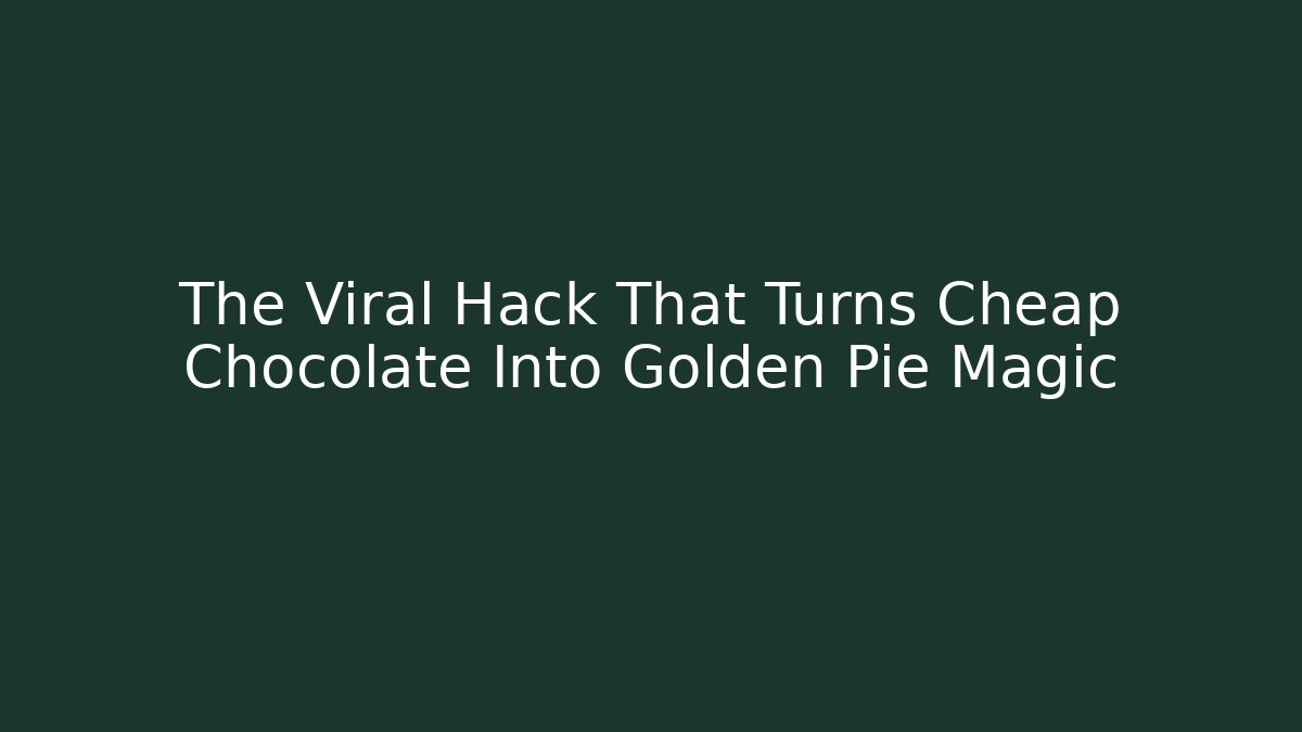 The Viral Hack That Turns Cheap Chocolate Into Golden Pie Magic