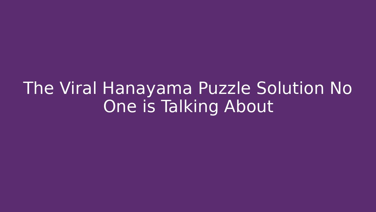 The Viral Hanayama Puzzle Solution No One is Talking About